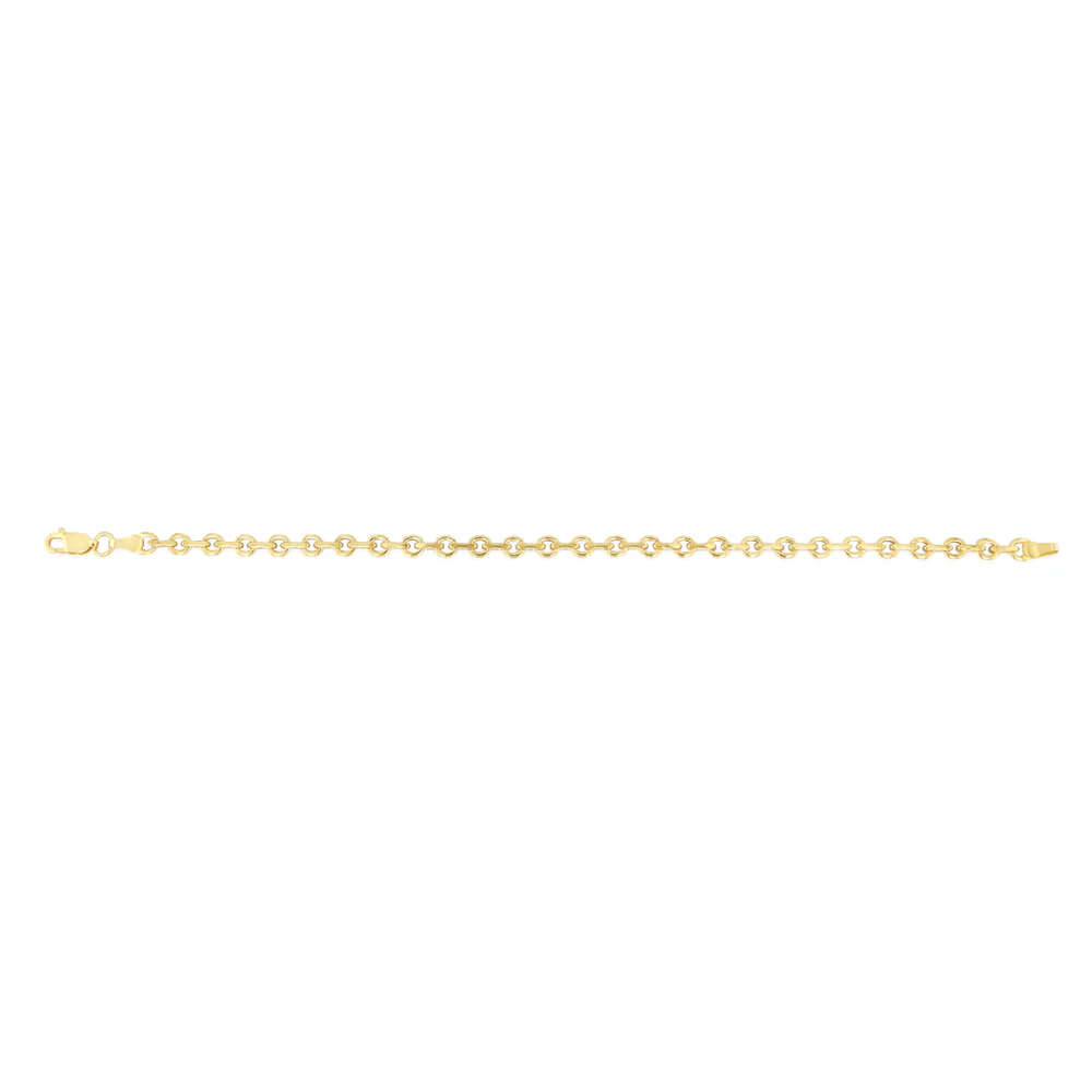 9ct Yellow Gold Link Chain Hollow 19cm Bracelet - Image 2