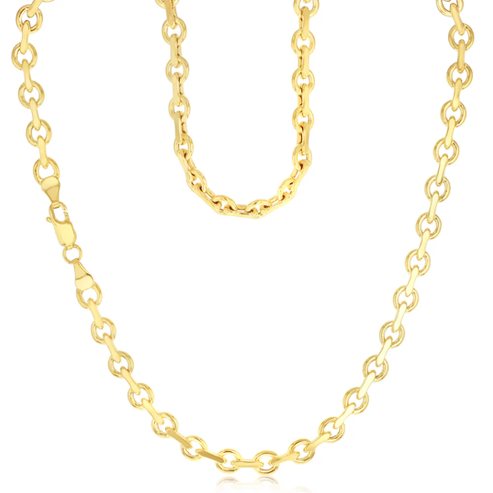 9ct Yellow Gold Link Chain Hollow 45cm Chain