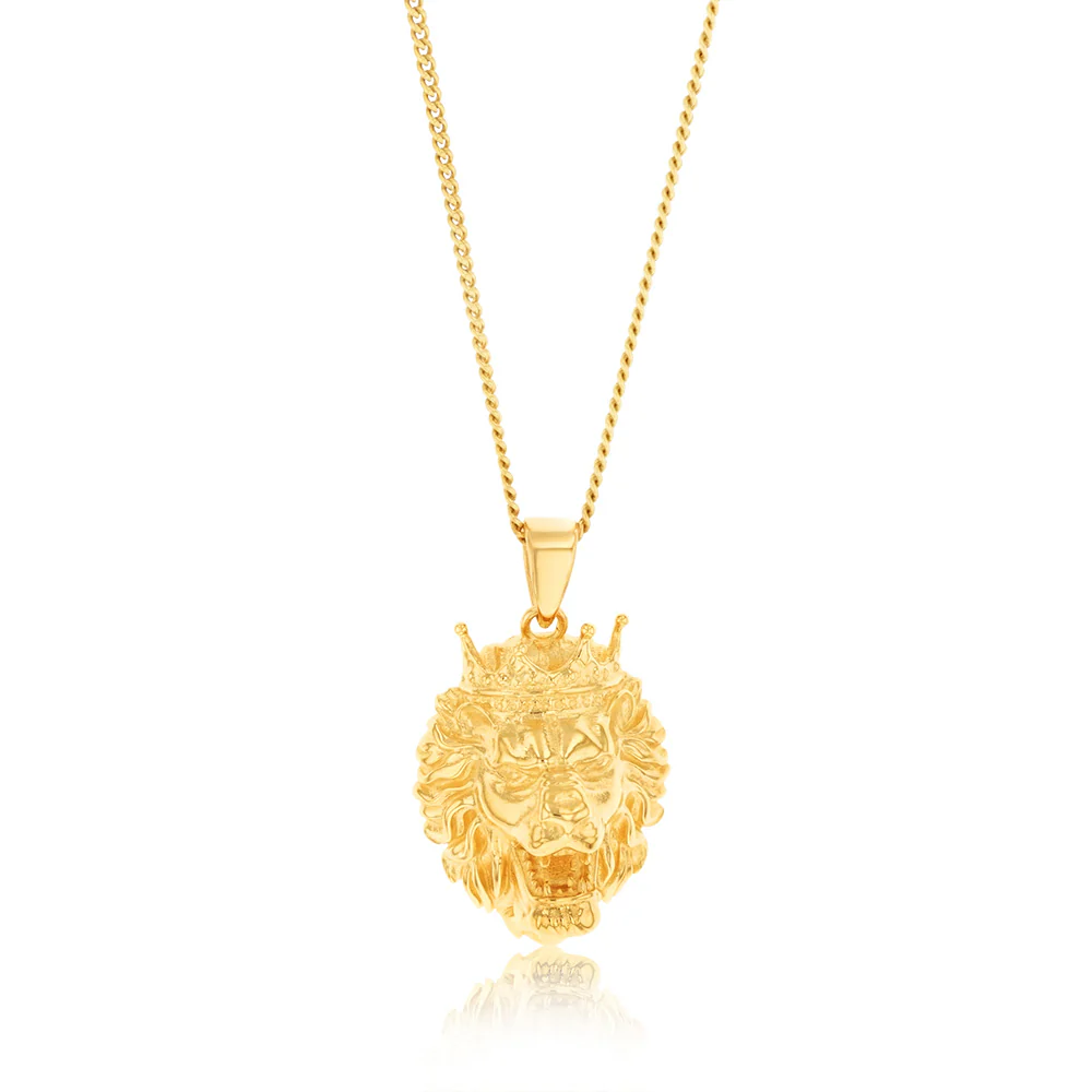 9ct Yellow Gold Lion Head Pendant