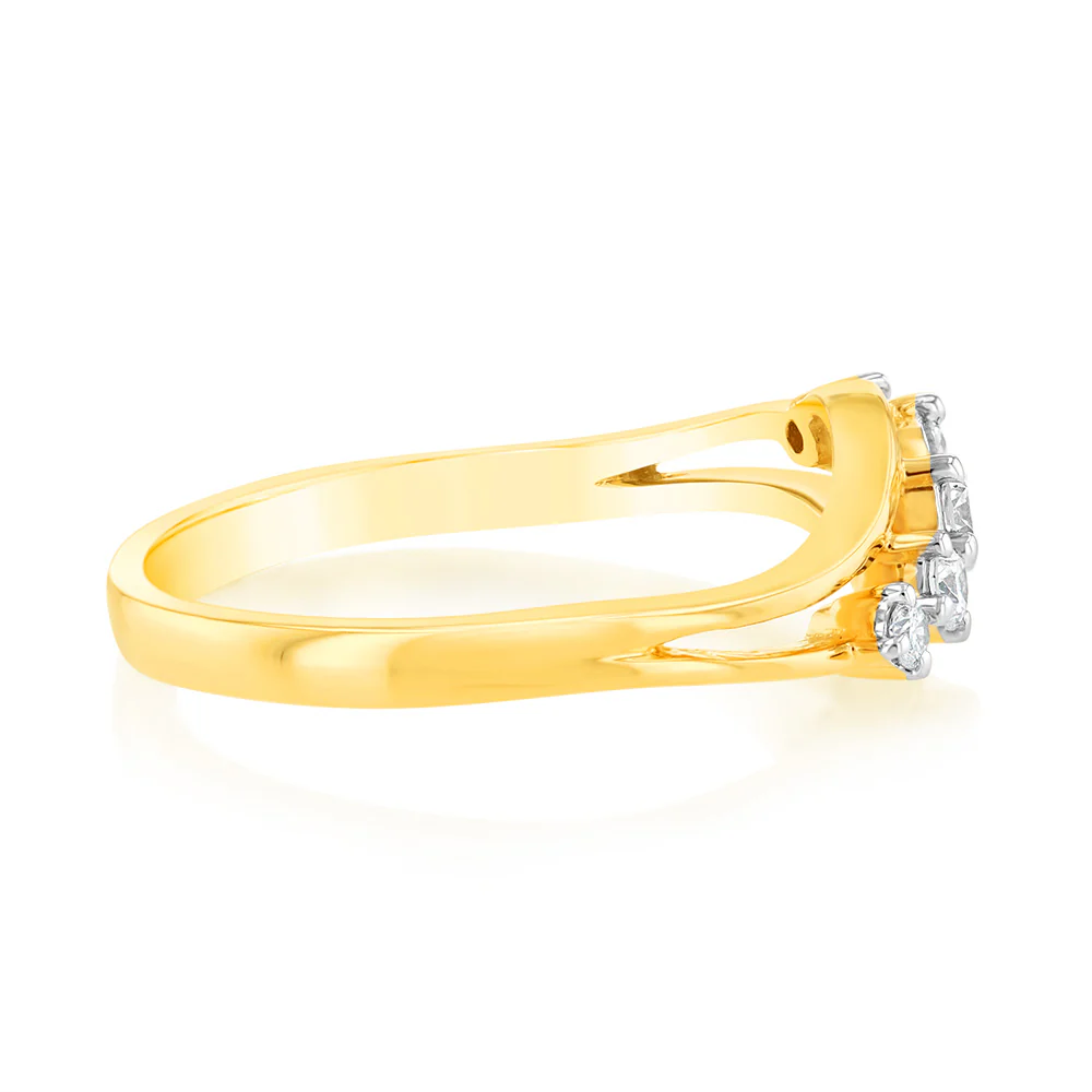 9ct Yellow Gold Luminesce Lab Grown 1/4 Carat Diamond Ring - Image 2