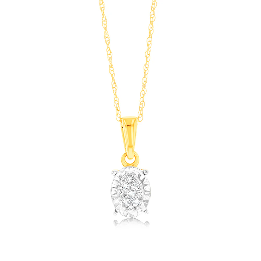9ct Yellow Gold Luminesce Lab Grown Circle Pendant