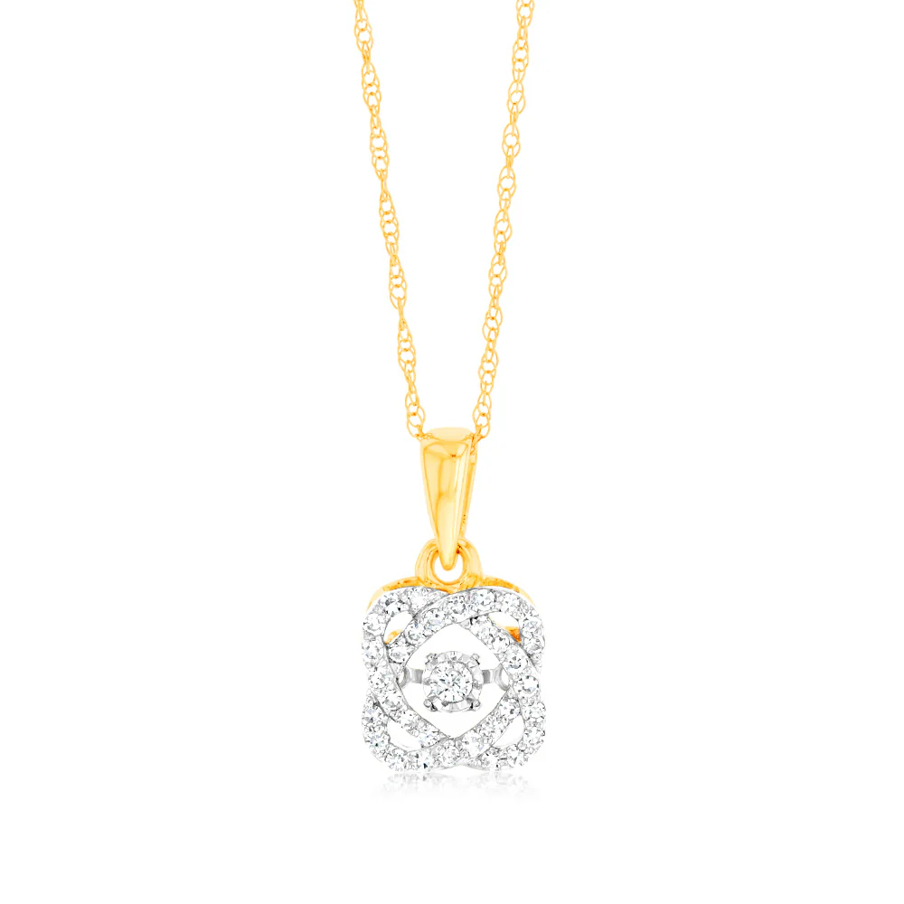 9ct Yellow Gold Luminesce Lab Grown Diamond Pendant
