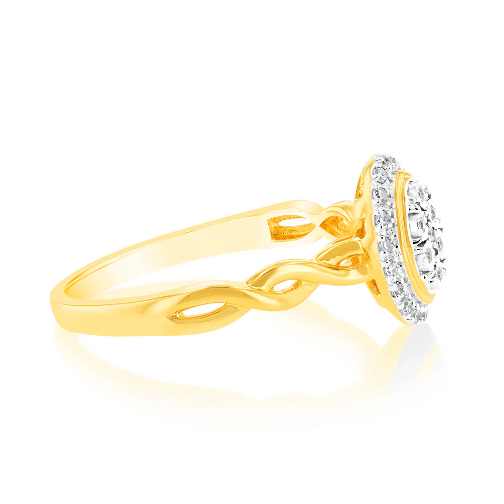 9ct Yellow Gold Luminesce Lab Grown Diamond Ring with 25 Brilliant Diamonds - Image 2