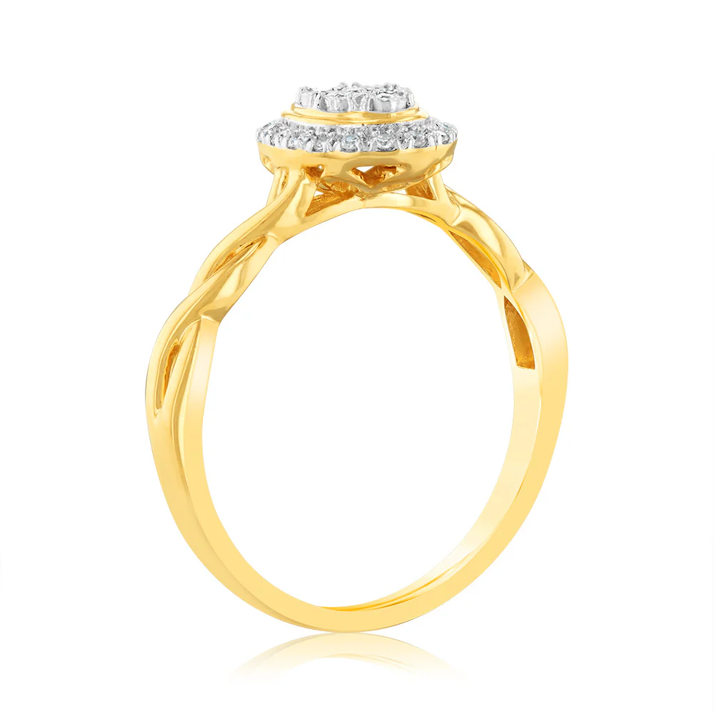 9ct Yellow Gold Luminesce Lab Grown Diamond Ring with 25 Brilliant Diamonds - Image 3