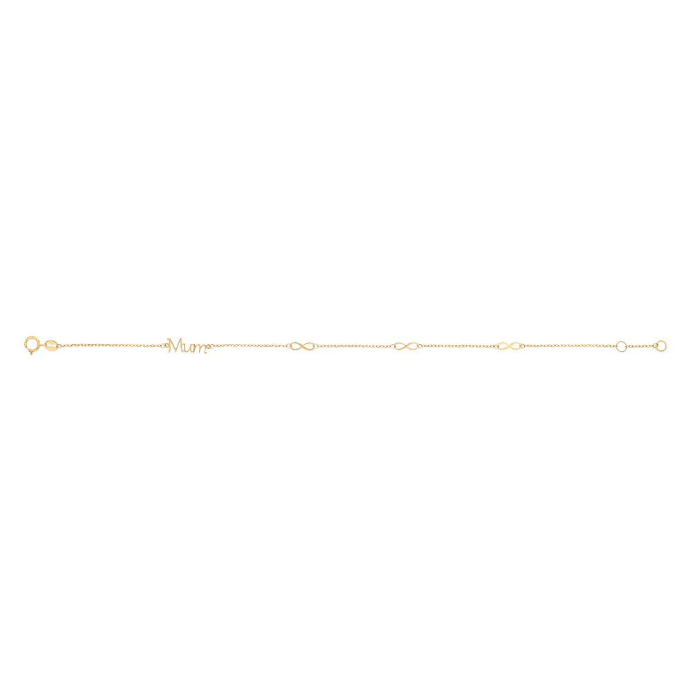 9ct Yellow Gold Mum 19cm Bracelet - Image 2