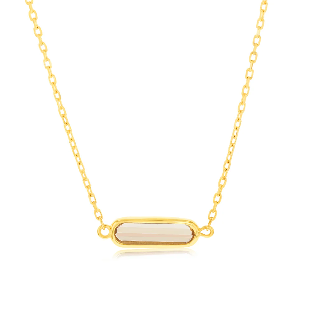 9ct Yellow Gold Natural Citrine Pendant On Chain