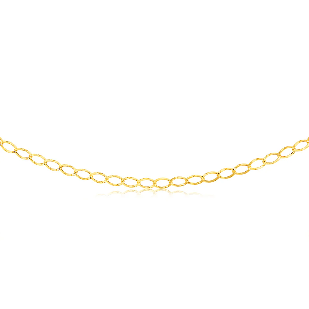 9ct Yellow Gold Open Curb 45cm Chain - Image 2
