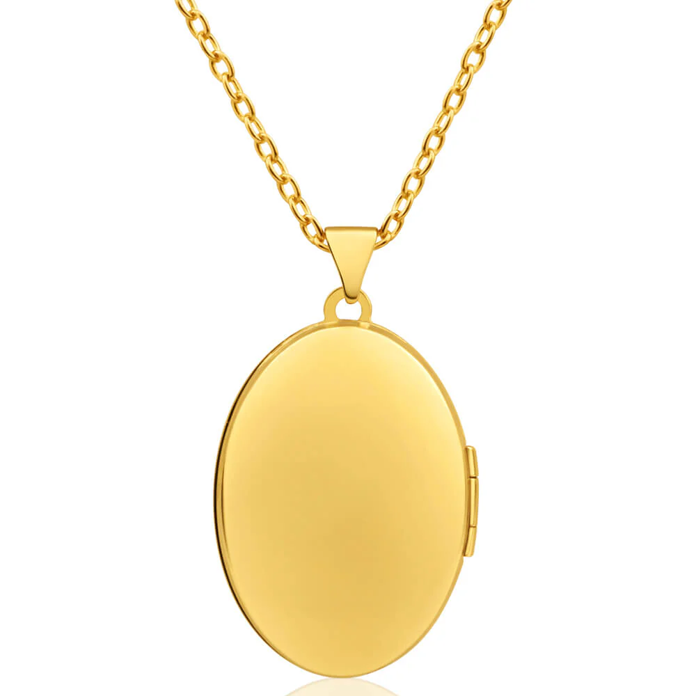 9ct Yellow Gold Oval Scroll Pattern Locket - Image 3