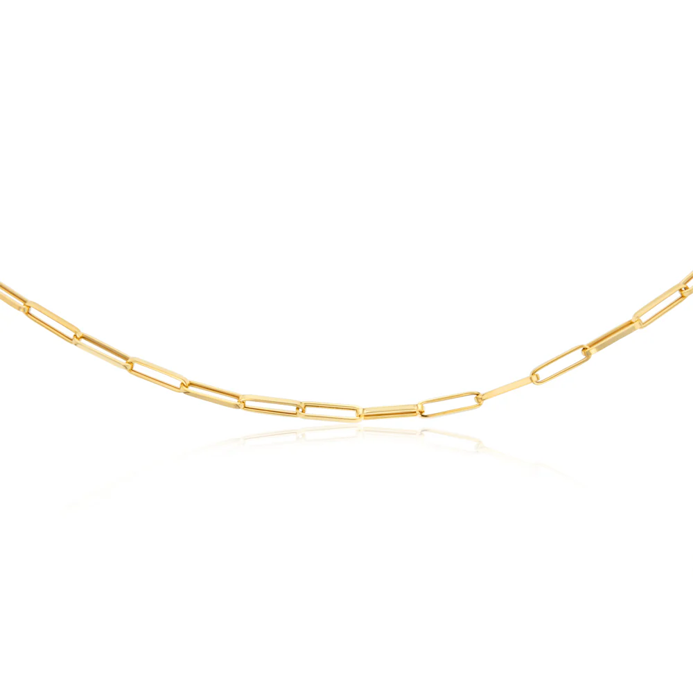 9ct Yellow Gold Paperclip 60cm Chain - Image 2