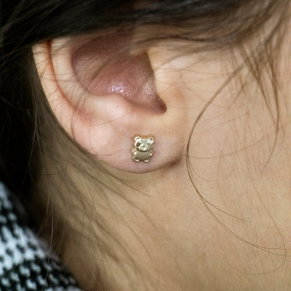 9ct Yellow Gold Piglet Stud Earrings - Image 2