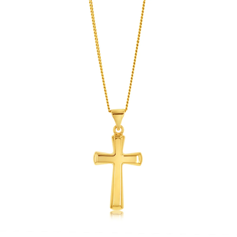 9ct Yellow Gold Plain Cross Pendant
