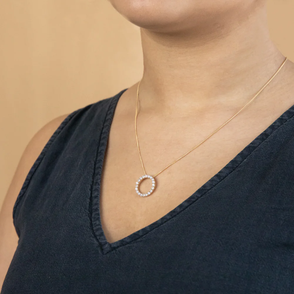 9ct Yellow Gold Refined Cubic Zirconia Pendant - Image 3