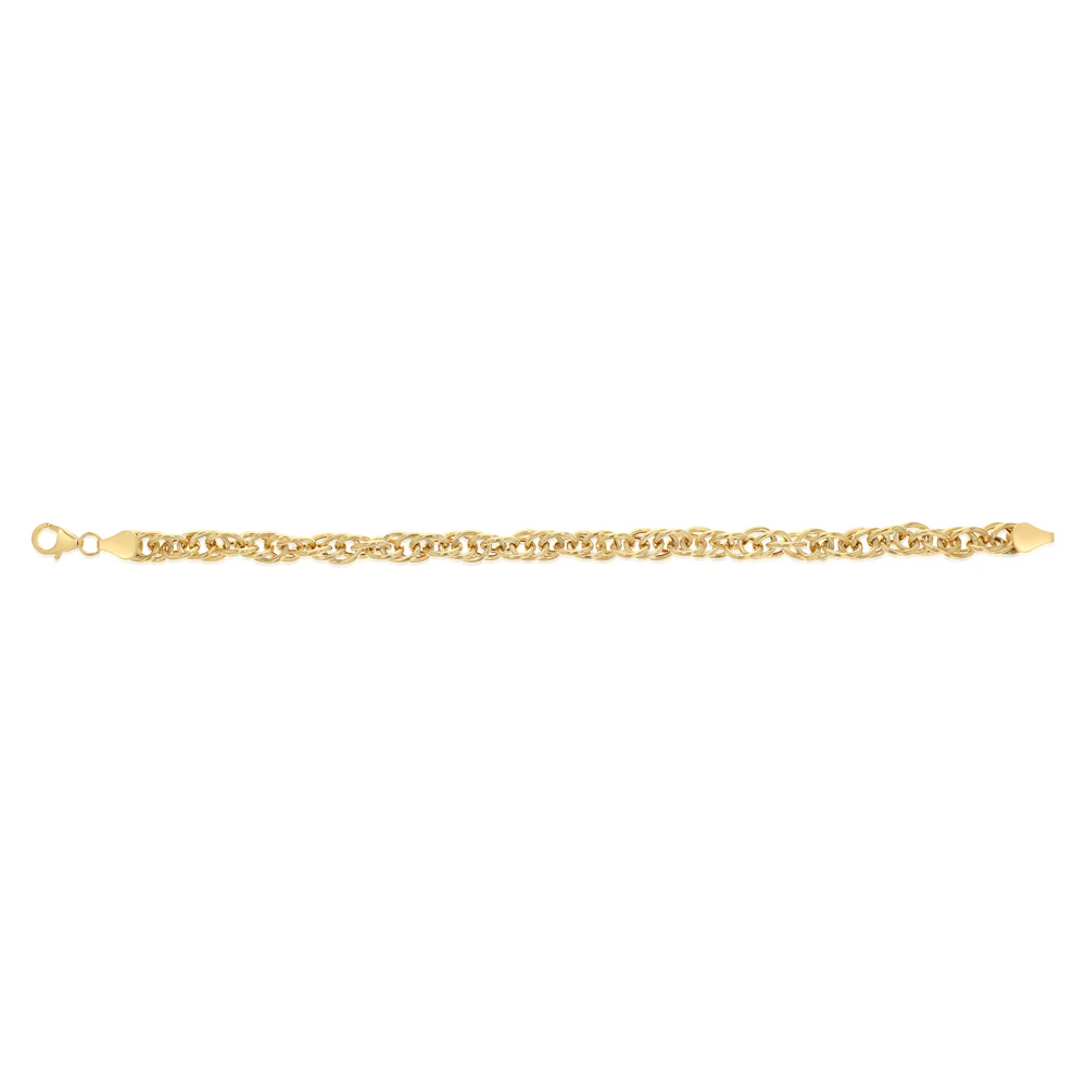 9ct Yellow Gold Rope Hollow 19cm Bracelet - Image 2