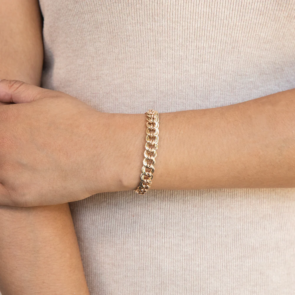 9ct Yellow Gold & Rose Gold Curb Bracelet - Image 4
