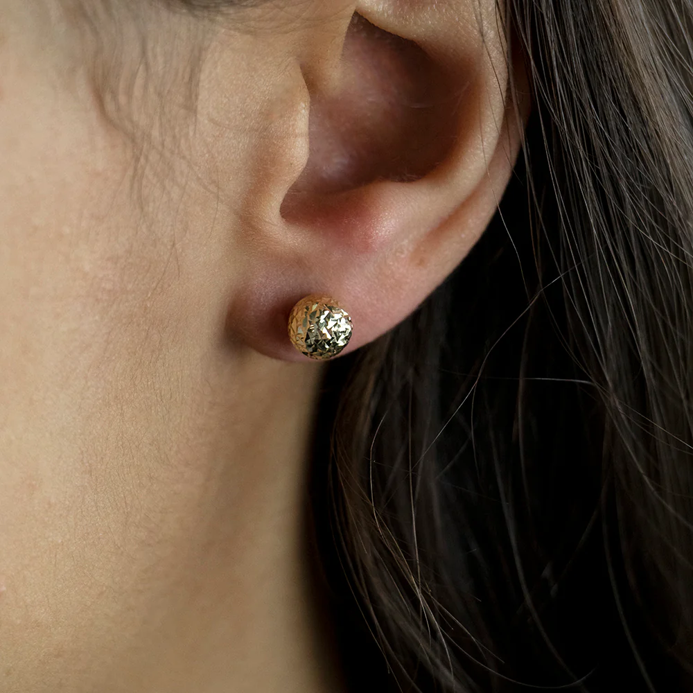 9ct Yellow Gold Round 7mm Ball Studs 9y - Image 2