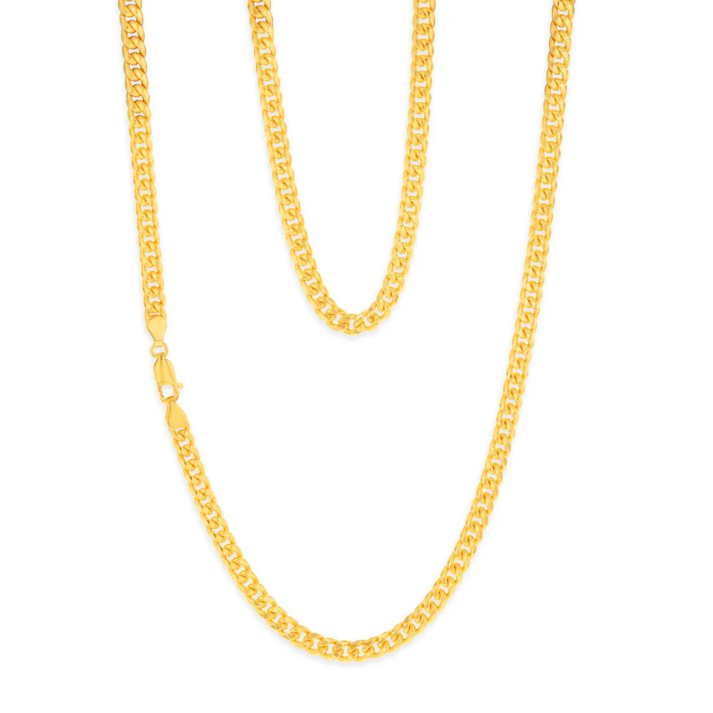 9ct Yellow Gold Silver Filled 120 Gauge 55cm Chain