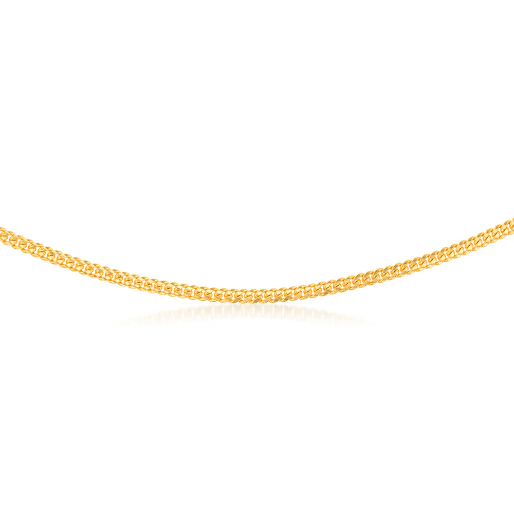 9ct Yellow Gold Silver Filled 120 Gauge Curb 50cm Chain - Image 2