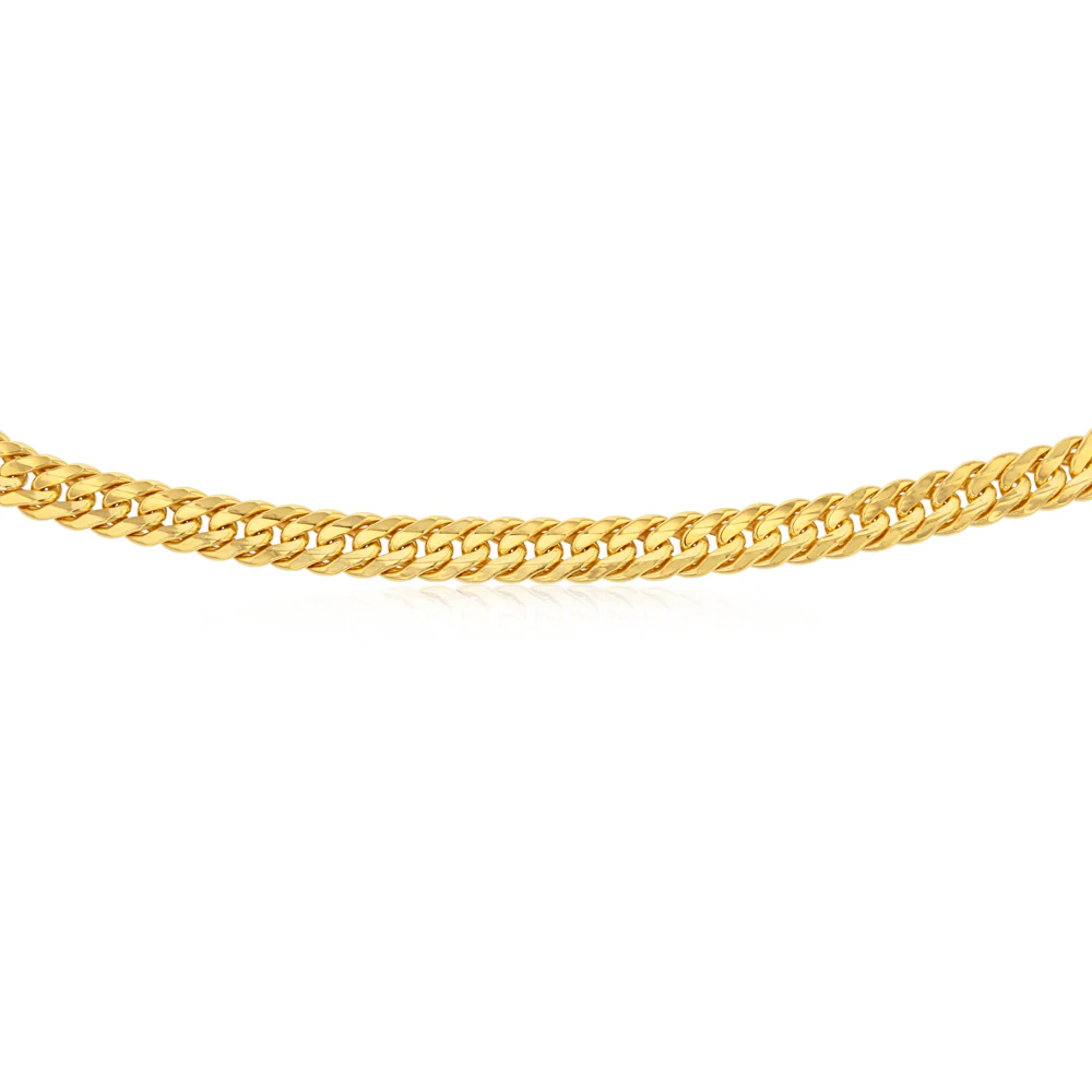 9ct Yellow Gold Silver Filled 210 Gauge Tight Curb 55cm Chain - Image 3