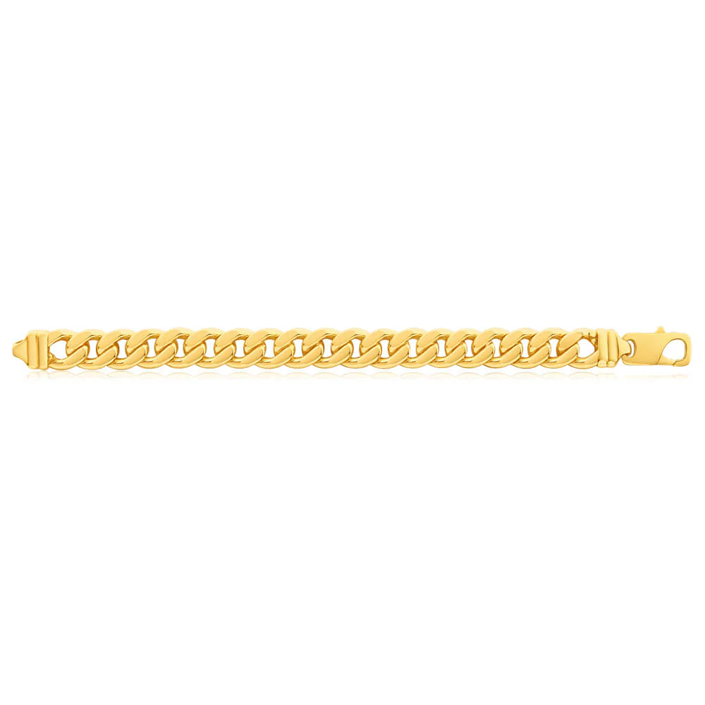9ct Yellow Gold Silver Filled 21cm Curb Bracelet - Image 2