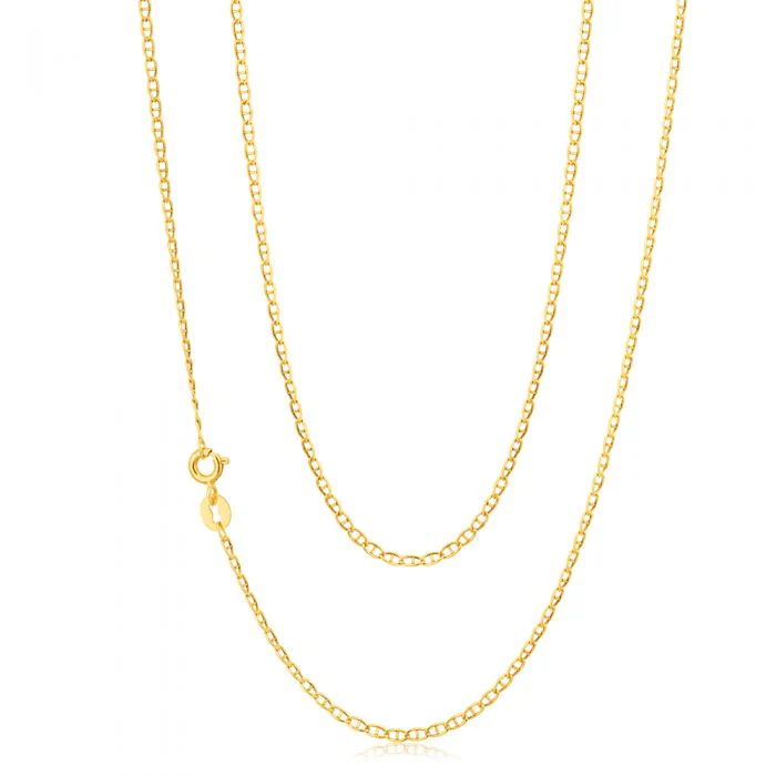 9ct Yellow Gold Silver Filled 45cm 40 Gauge Anchor Link Chain
