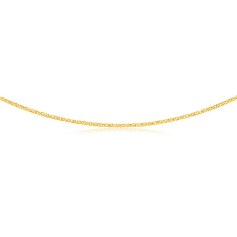 9ct Yellow Gold Silver Filled 45cm Chain 80gauge