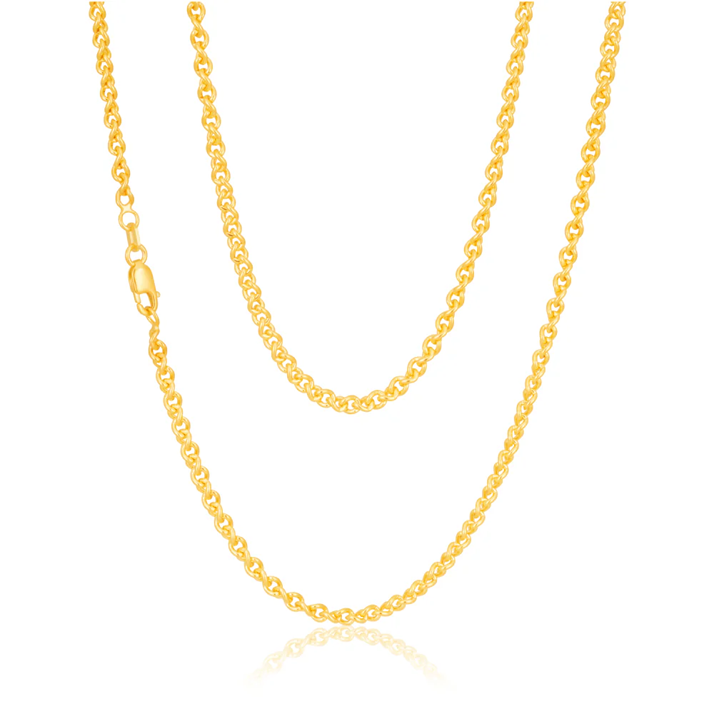 9ct Yellow Gold Silver Filled 45cm Chain 80gauge - Image 2