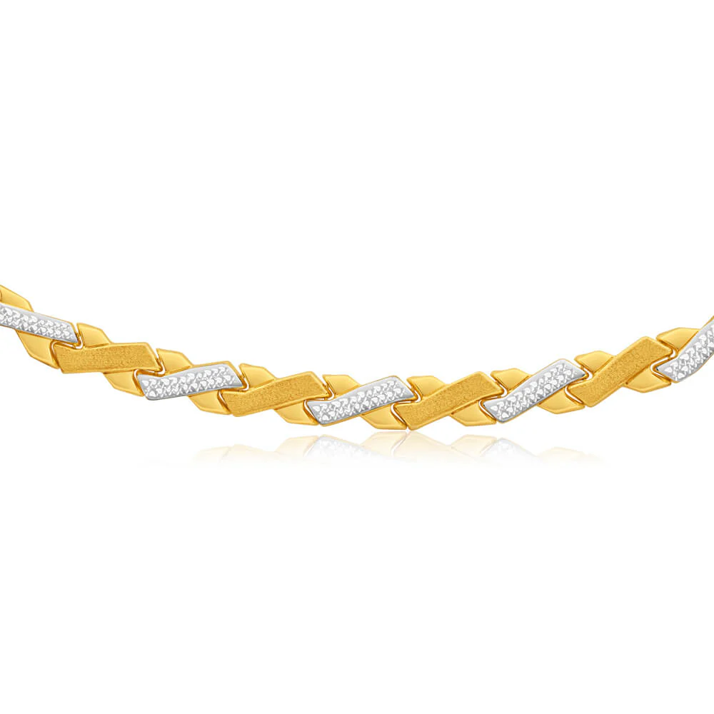 9ct Yellow Gold Silver Filled 45cm Fancy Chain - Image 2