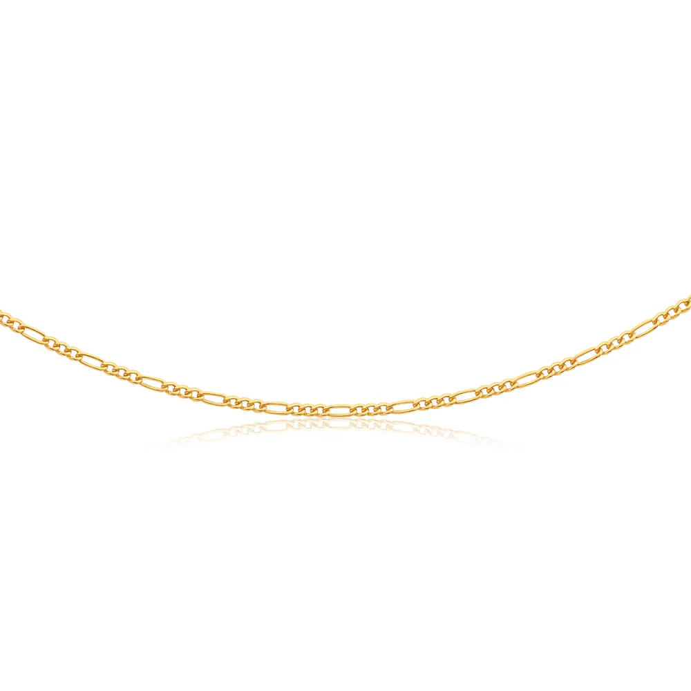 9ct Yellow Gold Silver Filled 45cm Figaro Chain 60 Gauge - Image 2
