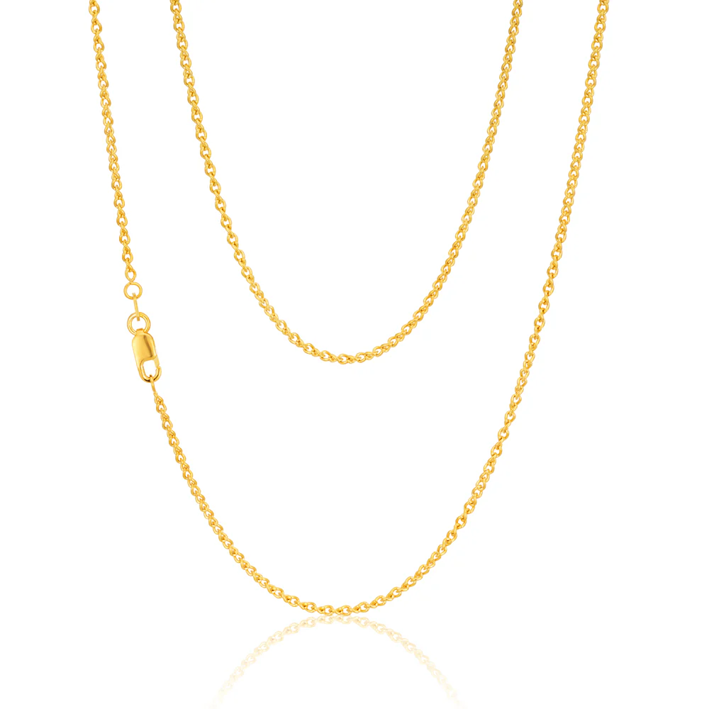 9ct Yellow Gold Silver Filled 50cm50 Gauge Chain