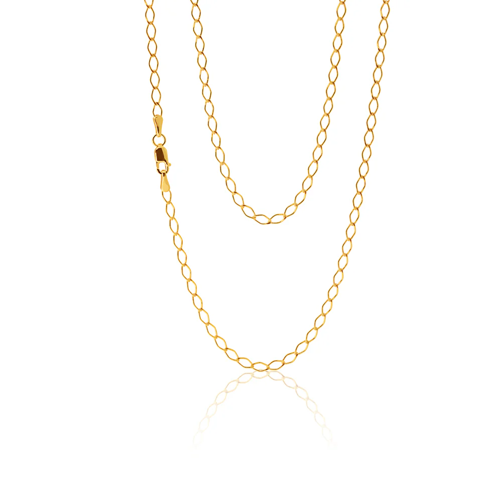 9ct Yellow Gold Silver Filled 50Guage 45cm Chain