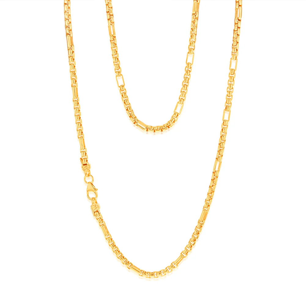 9ct Yellow Gold Silver Filled 55 Gauge Fancy 45cm Chain