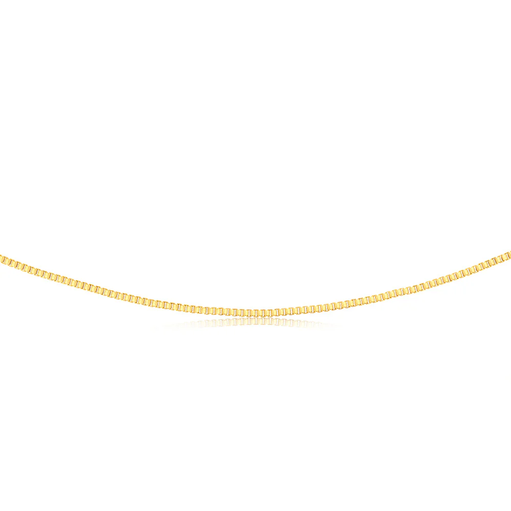 9ct Yellow Gold Silver Filled 55cm Box Chain - Image 2