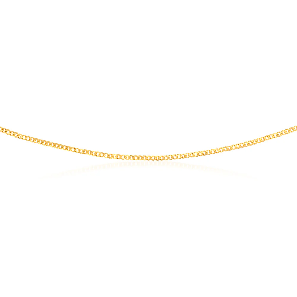 9ct Yellow Gold Silver Filled 60 Gauge Curb 80cm Chain - Image 2
