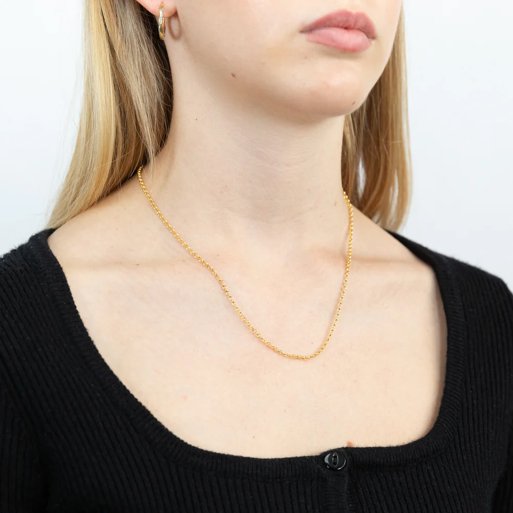9ct Yellow Gold Silver Filled 65 Gauge Fancy 70cm Chain - Image 3