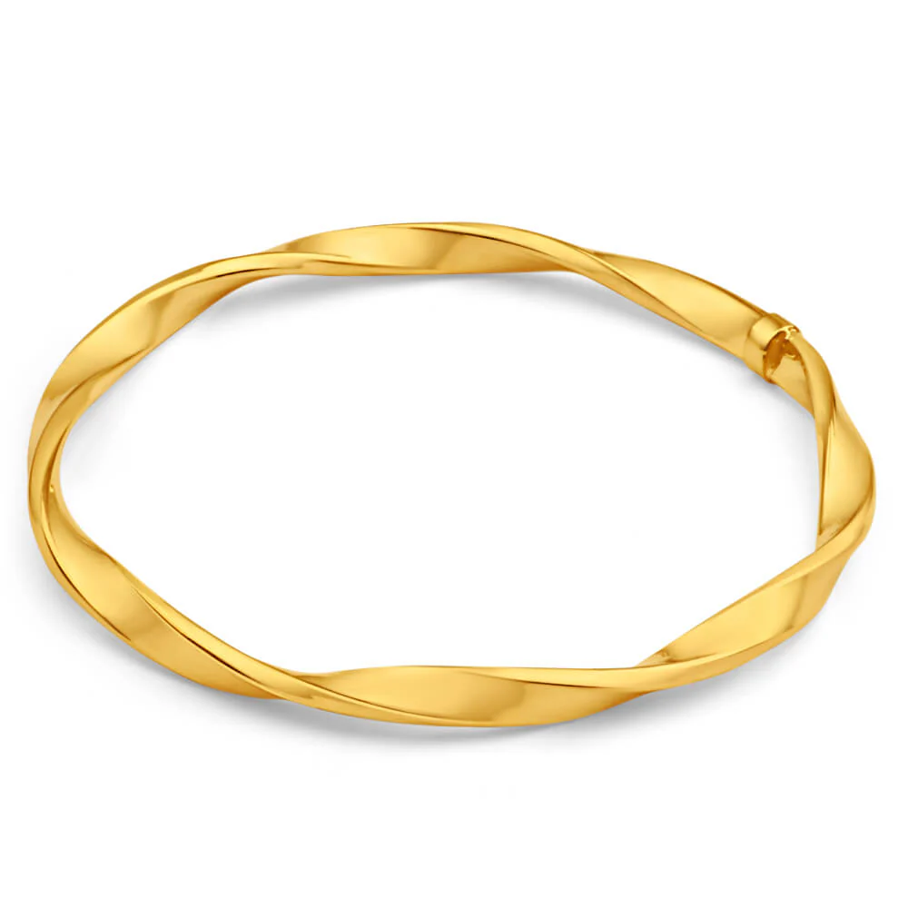 9ct Yellow Gold Silver Filled 65mm Bangle - Image 2