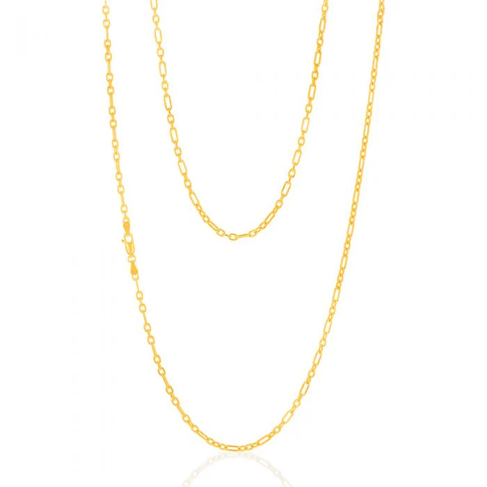 9ct Yellow Gold Silver Filled 80 Gauge Fancy 70cm Chain