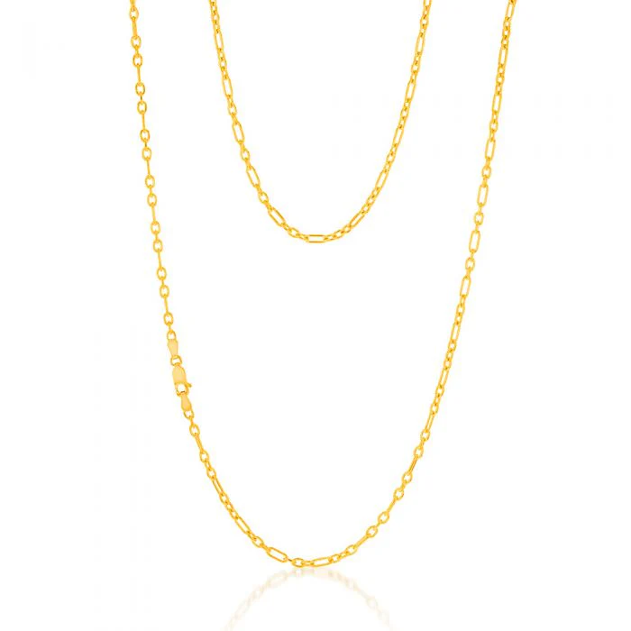 9ct Yellow Gold Silver Filled 80Gauge Fancy 60cm Chain