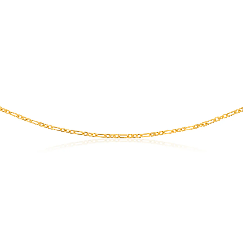 9ct Yellow Gold Silver Filled 80Gauge Fancy 60cm Chain - Image 2