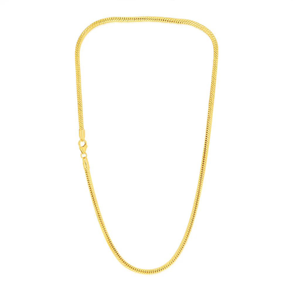9ct Yellow Gold Silver Filled 90 Gauge 45cm Snake Chain