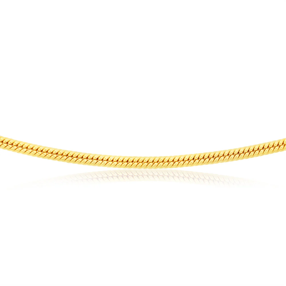 9ct Yellow Gold Silver Filled 90 Gauge 45cm Snake Chain - Image 2