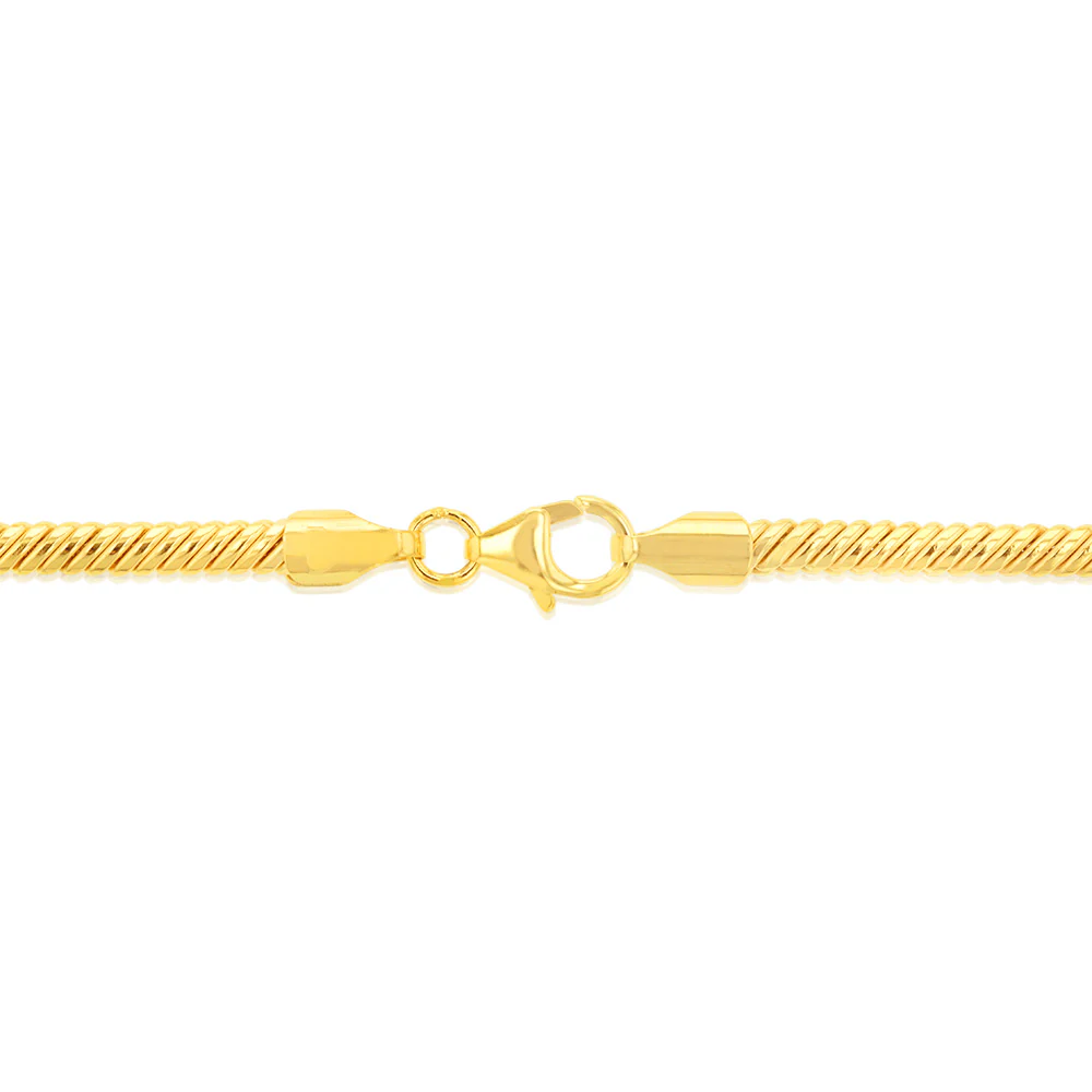 9ct Yellow Gold Silver Filled 90 Gauge 45cm Snake Chain - Image 4