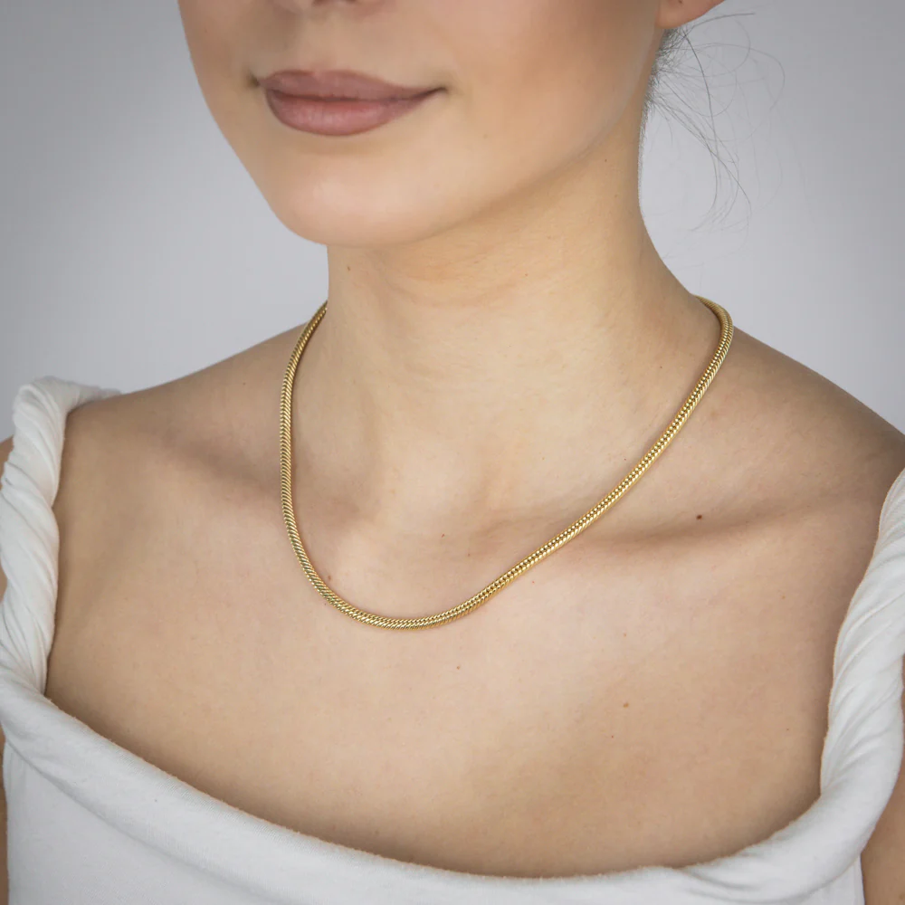 9ct Yellow Gold Silver Filled 90 Gauge 45cm Snake Chain - Image 5