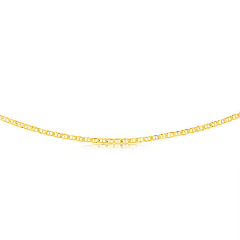 9ct Yellow Gold Silver Filled Anchor 80 Gauge 55cm Chain - Image 2