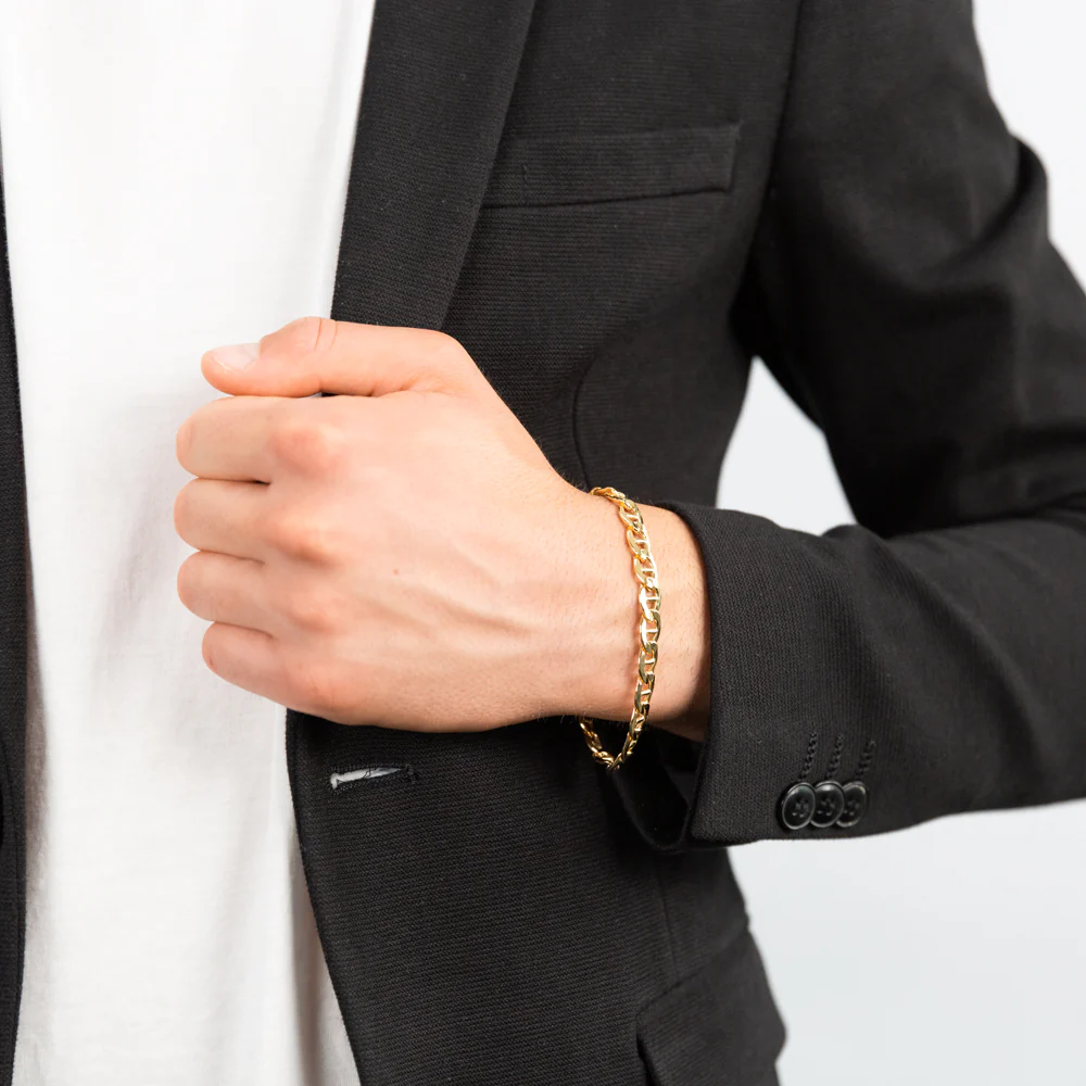 9ct Yellow Gold Silver Filled Anchor Bracelet - Image 3