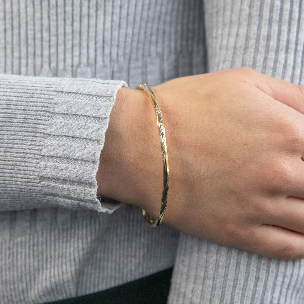 9ct Yellow Gold Silver Filled Bangle 65mm - Image 2