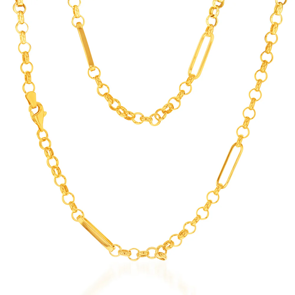 9ct Yellow Gold Silver Filled Belcher 45.70cm Chain