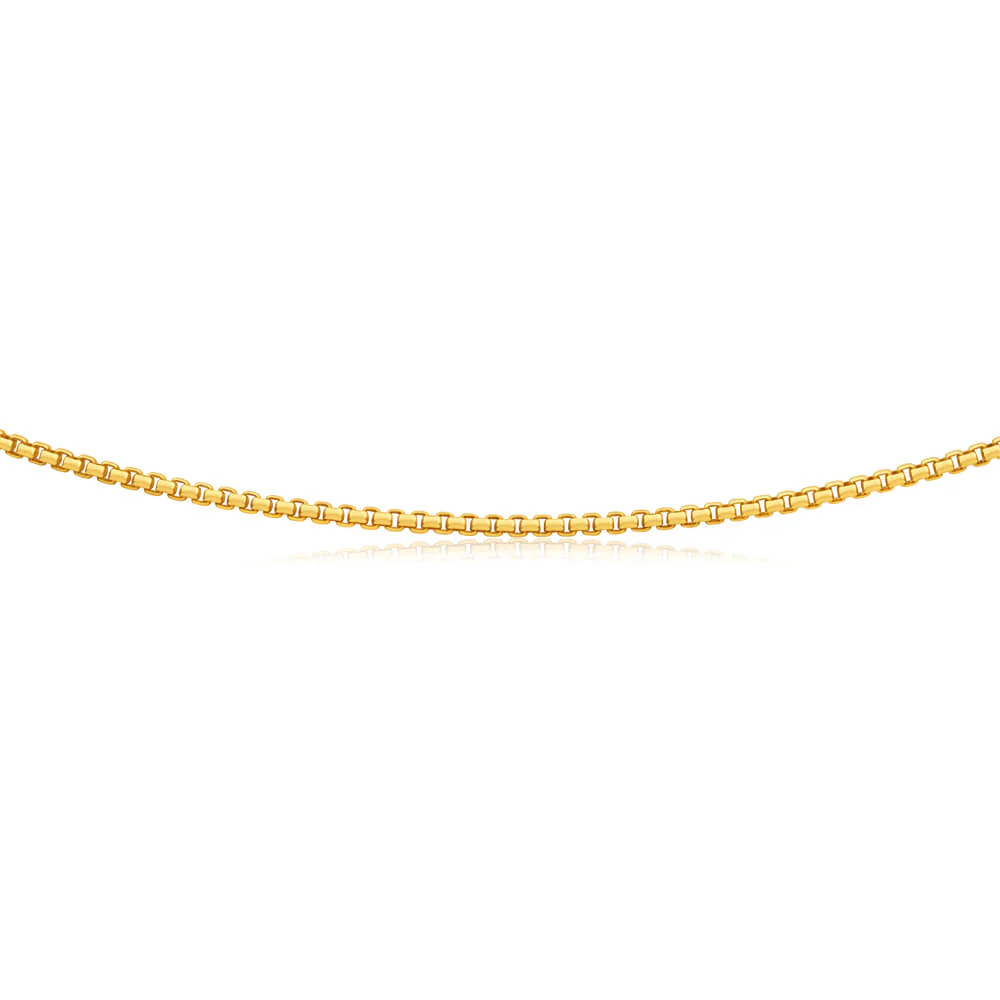 9ct Yellow Gold Silver Filled Box link 40gauge 45cm chain - Image 2