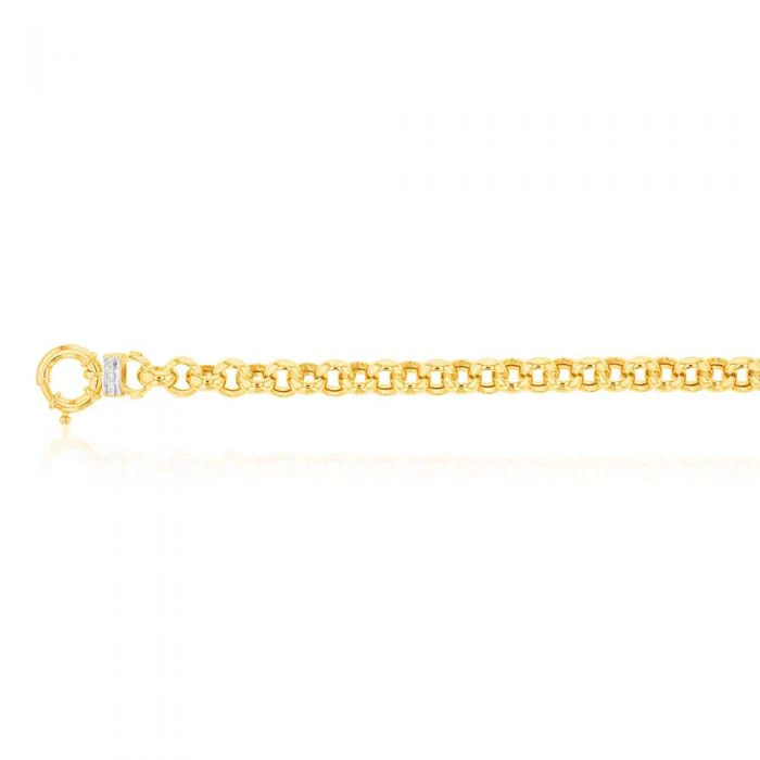 9ct Yellow Gold Silver Filled Cubic Zirconia Belcher darling 50cm Chain - Image 2