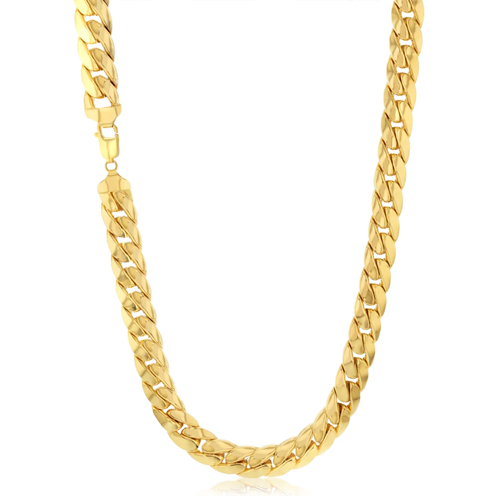 9ct Yellow Gold Silver Filled Curb 55cm Chain