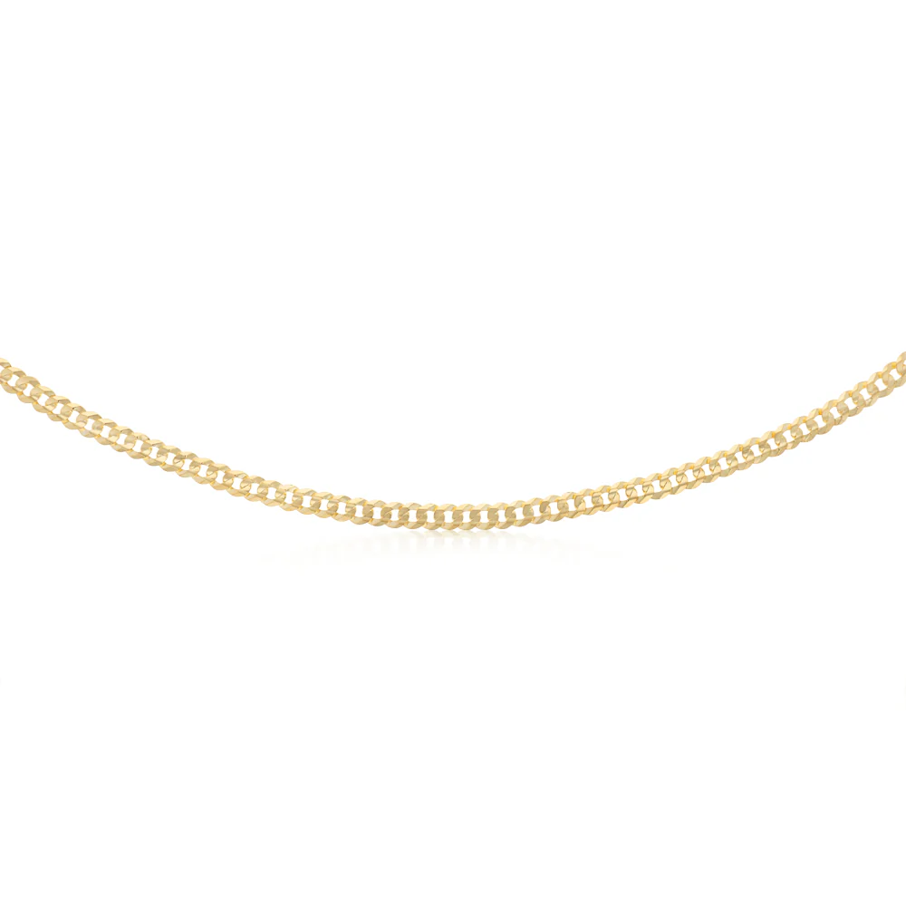 9ct Yellow Gold Silver Filled Curb Concave Lightweight 130 Gauge 55cm Chain - Image 2